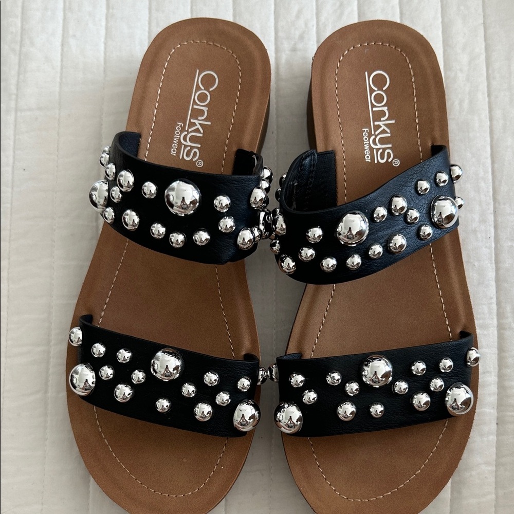 Corkys Black and Silver Studded Sandals
Never worn